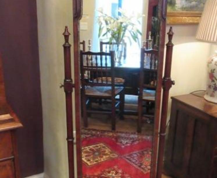 Fine George II Style Walnut Cheval Mirror - Image 5