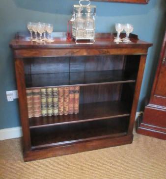 Fine Regency Period Rosewood Open Bookcase