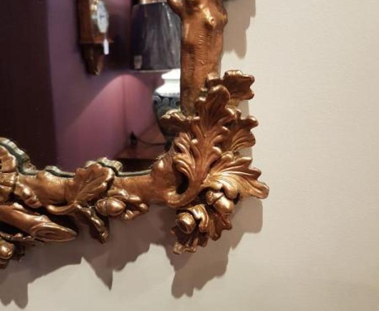 Victorian Timber Gilt Oak Leaf Design Mirror - Image 3