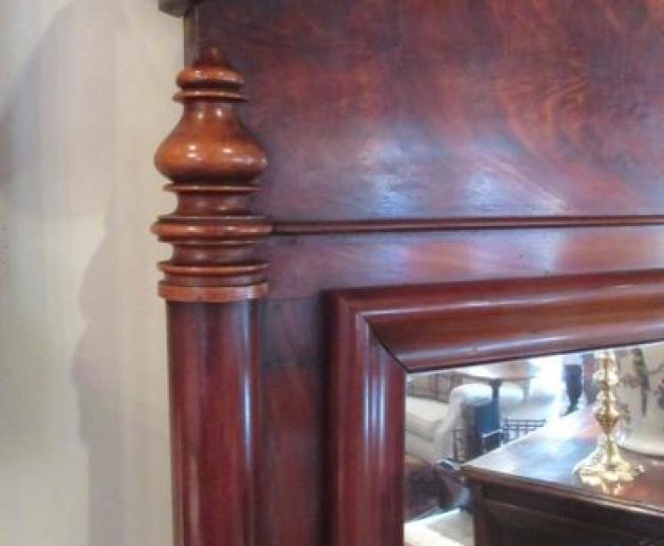 William IV Period Flame Mahogany Hall Mirror - Image 3