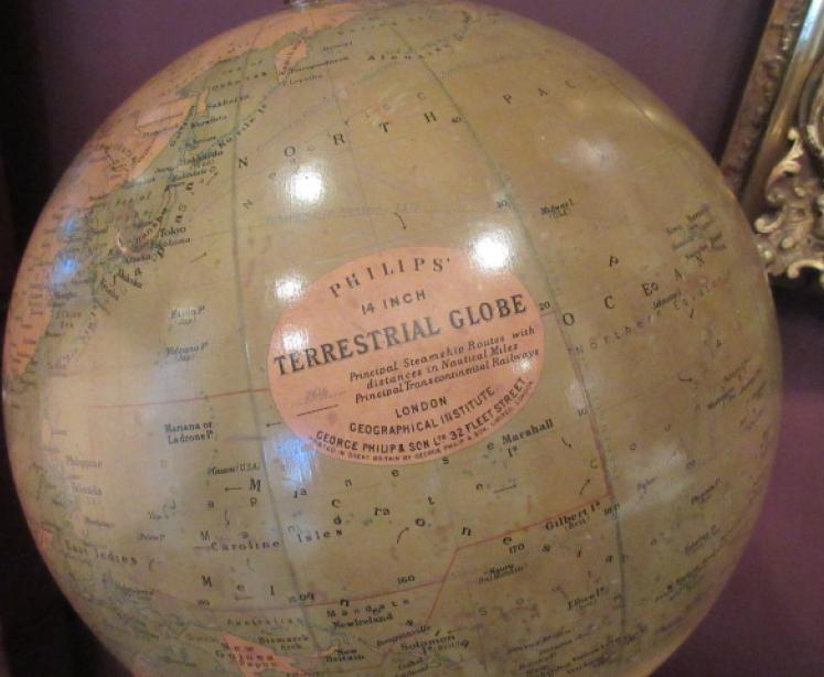 Superb 1920's Phillip's 14" Plaster Terrestrial Globe - Image 4