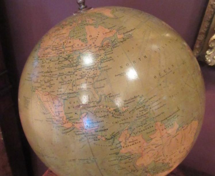 Superb 1920's Phillip's 14" Plaster Terrestrial Globe - Image 5