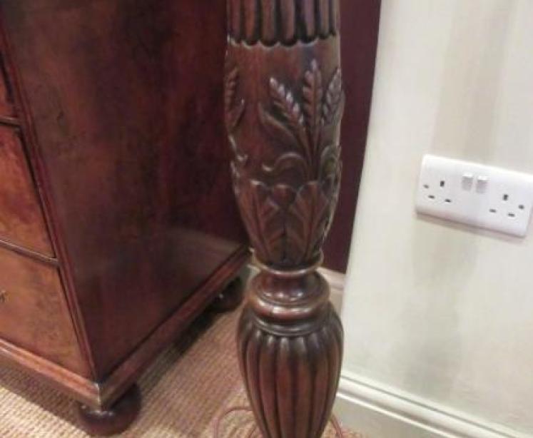 George III Style Mahogany Reeded Lamp Standard - Image 3