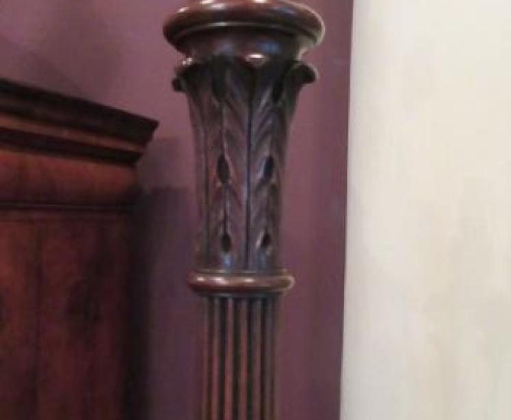 George III Style Mahogany Reeded Lamp Standard - Image 4
