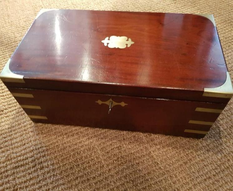 Regency Mahogany Campaign Writing Slope - Image 1