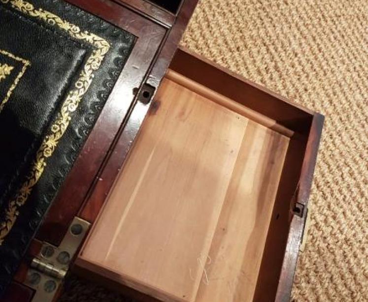 Regency Mahogany Campaign Writing Slope - Image 5