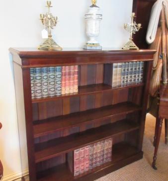 Mid Victorian Polished Mahogany Open Bookcase