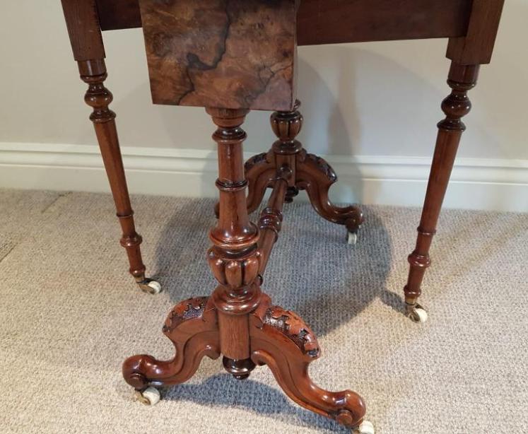 Superb Mid Victorian Burr Walnut Baby Sutherland Table - Image 5