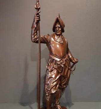19th Century French Huguenot Bronze Figure