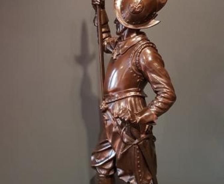19th Century French Huguenot Bronze Figure - Image 7