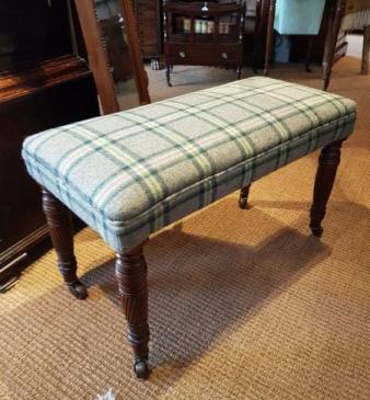 Victorian Mahogany Turned Leg Double Stool