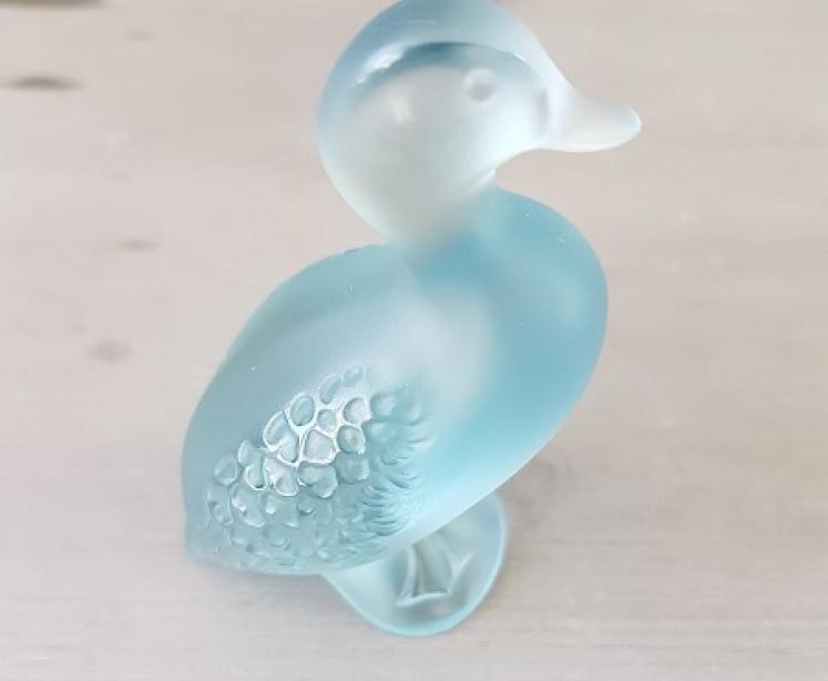 Lalique Blue Opalescent Duck - Image 1