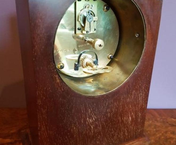 Edwardian Period Antique Sheraton Inlaid Mantel Clock - Image 4