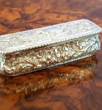 Victorian Embossed Silver Table Box