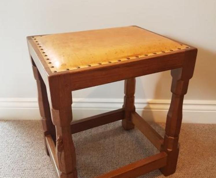 Old Thompson's of Kilburn Mouseman Stool - Image 1