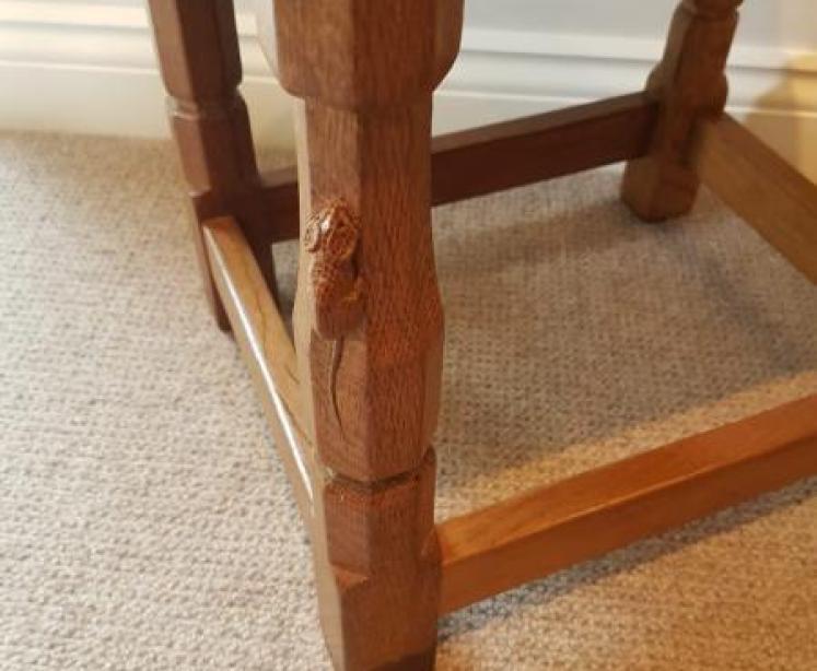 Old Thompson's of Kilburn Mouseman Stool - Image 2