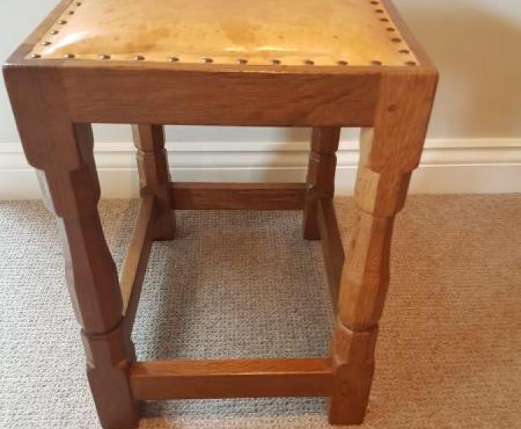 Old Thompson's of Kilburn Mouseman Stool - Image 5