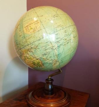 Superb Antique 1930's Phillips Plaster Terrestrial Globe