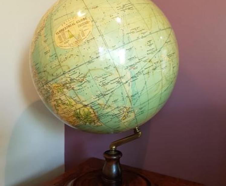 Superb Antique 1930's Phillips Plaster Terrestrial Globe - Image 1