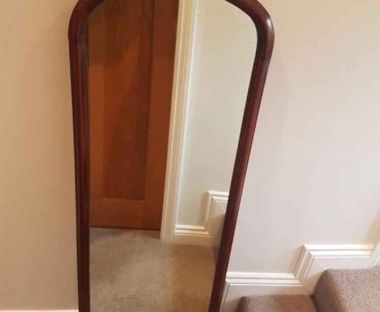 Victorian Mahogany Full Length Dressing Mirror - Image 1