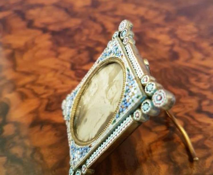 Superb 19 Century Miniature Micro Mosaic Photo Frame - Image 5