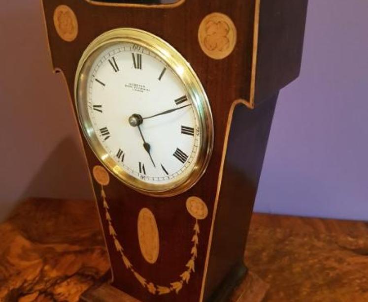 Top Quality Inlaid Edwardian Mantel Clock - Image 5