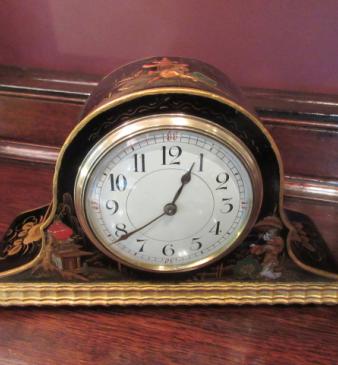 Superb Edwardian Antique Chinioserie Mantel clock