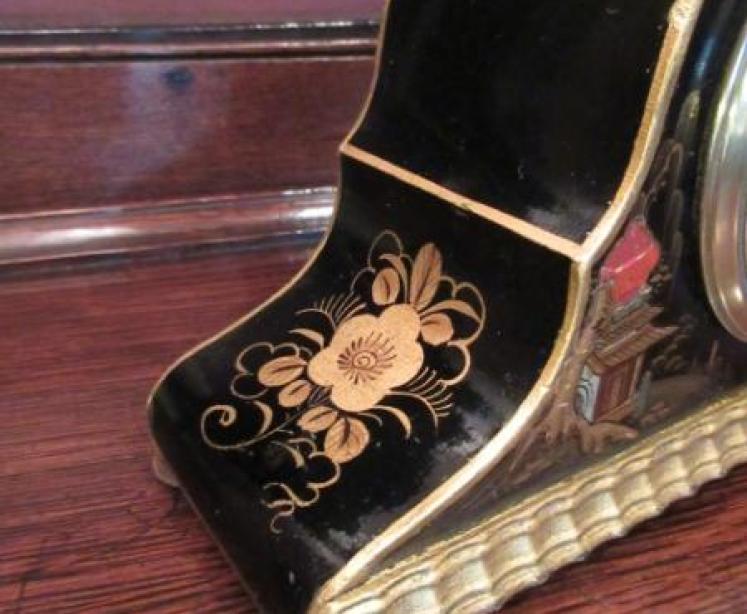 Superb Edwardian Antique Chinioserie Mantel clock - Image 4