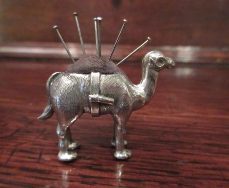 Rare Edwardian Silver Novelty 'Camel' Pin Cushion - Image 1