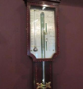 Fine George III Antique London Inlaid Stick Barometer