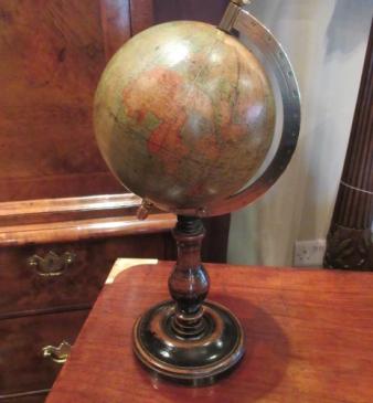 19th Century Paris Made 6" Library Terrestrial Globe