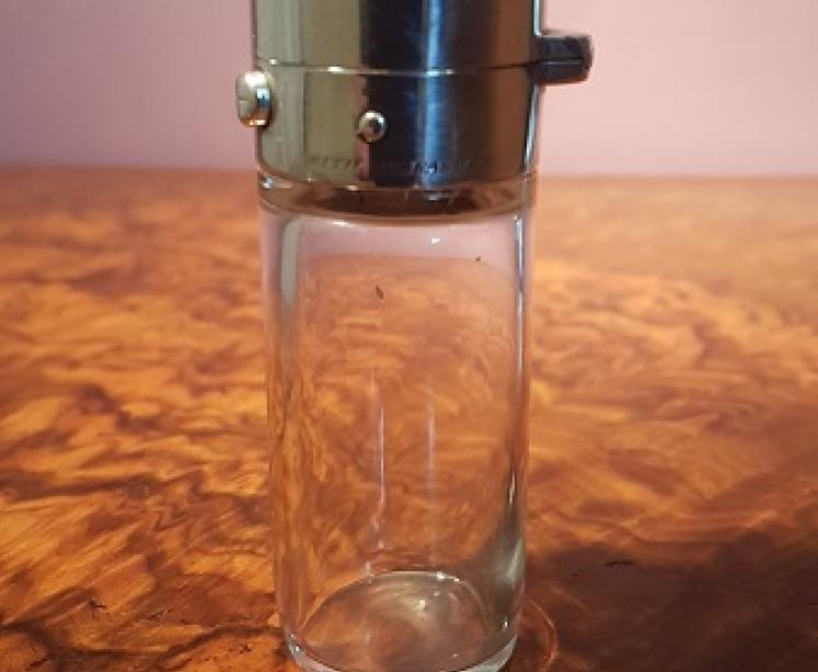 Victorian Antique Silver Enamel Flags Gents Cologne Bottle - Image 1