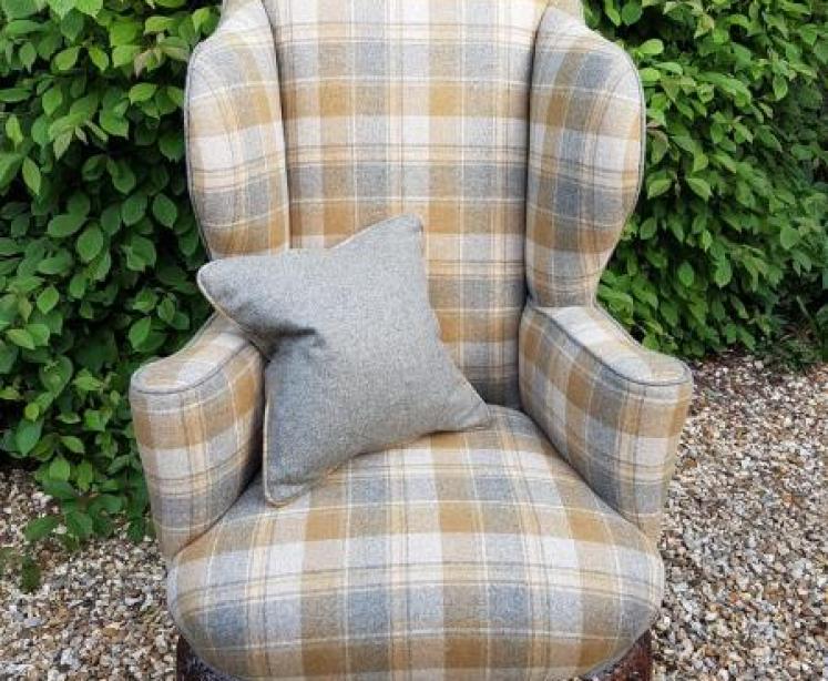 Superb Victorian Upholstered Wing Back Armchair - Image 1