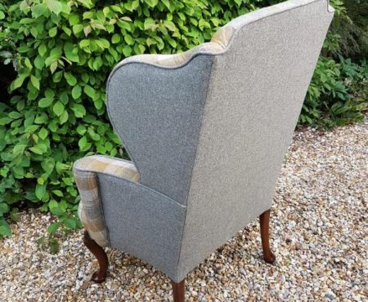 Superb Victorian Upholstered Wing Back Armchair - Image 3