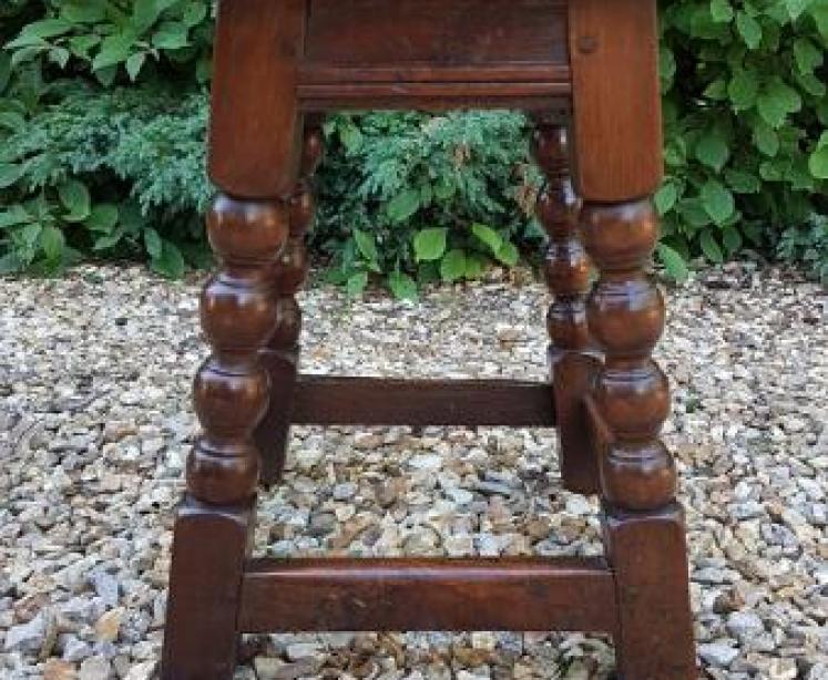 George II Style Oak Joint Stool - Image 3