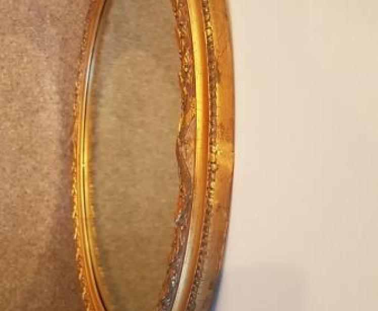 Antique Oval Plaster Gilt Wall Mirror - Image 4