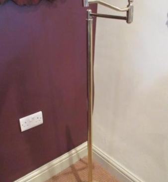 Polished Brass Swing Arm Lamp Standard