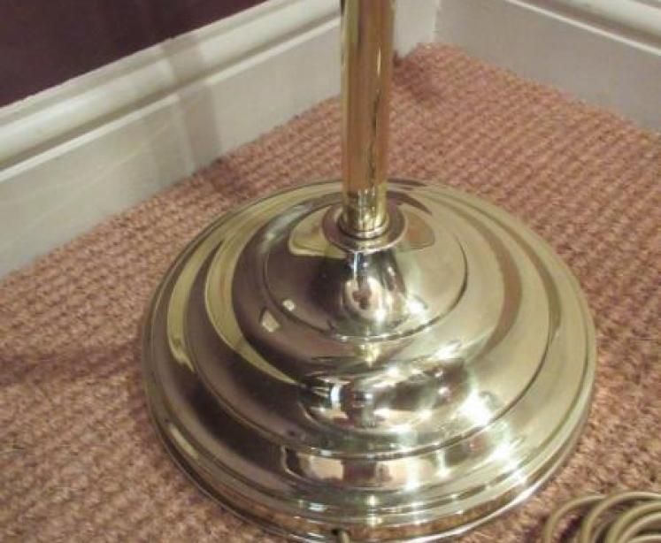 Polished Brass Swing Arm Lamp Standard - Image 2