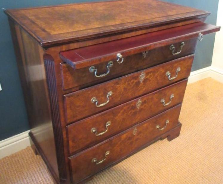 George III Period Antique Burr Walnut Bachelor's Chest - Image 1