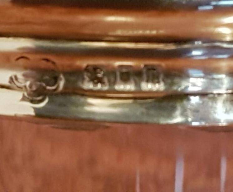 George V Royal Blue Enamel & Silver Dressing Table Jar - Image 3