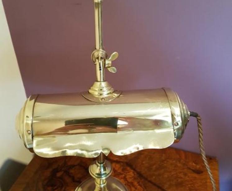 Antique 1920's Brass Adjustable Desk Lamp - Image 5
