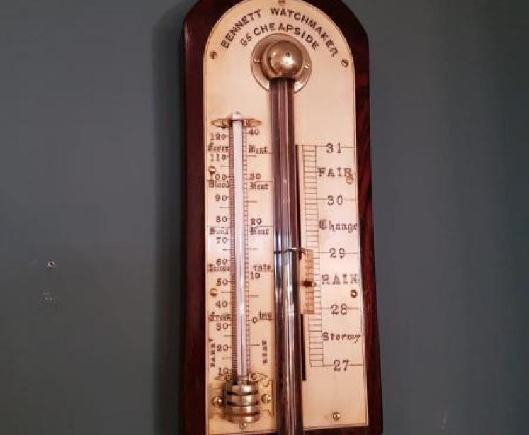 Victorian Antique Sir John Bennett London Stick Barometer  - Image 5