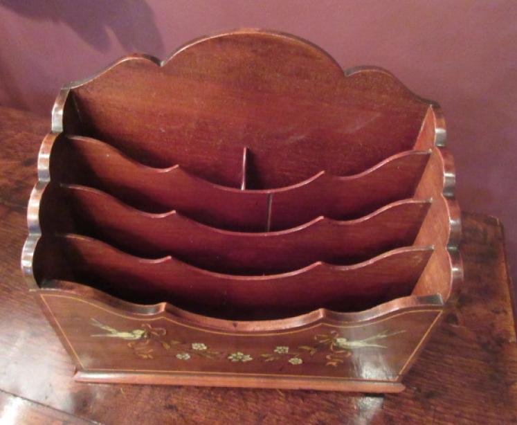 Edwardian Antique Inlaid Letter Rack - Image 3