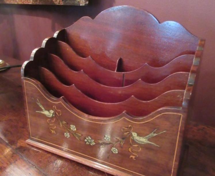 Edwardian Antique Inlaid Letter Rack - Image 5