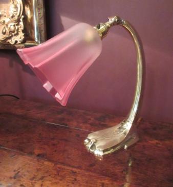 Art Nouveau Period Cast Brass Desk Lamp