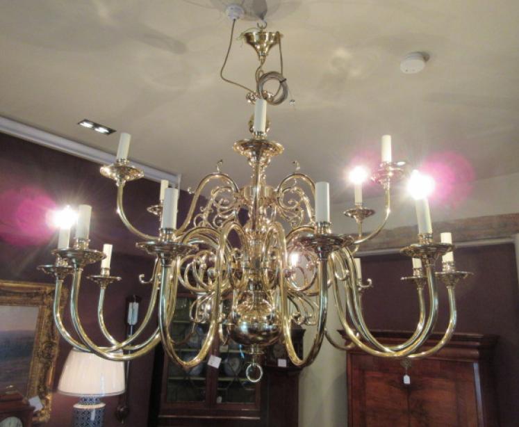 Impressive Edwardian Antique Two Tier Chandelier - Image 5