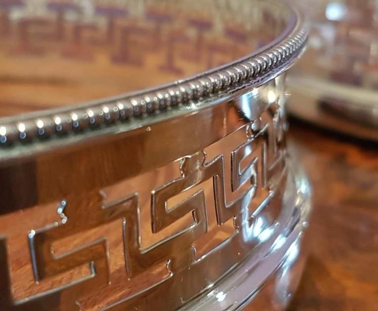 Rare Pair of Antique Victorian Silver Magnum Bottle Coasters - Image 3