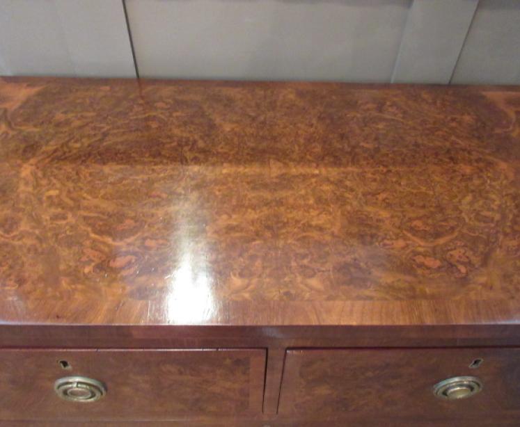 Small Regency Antique Burr Walnut Chest of Drawers - Image 2