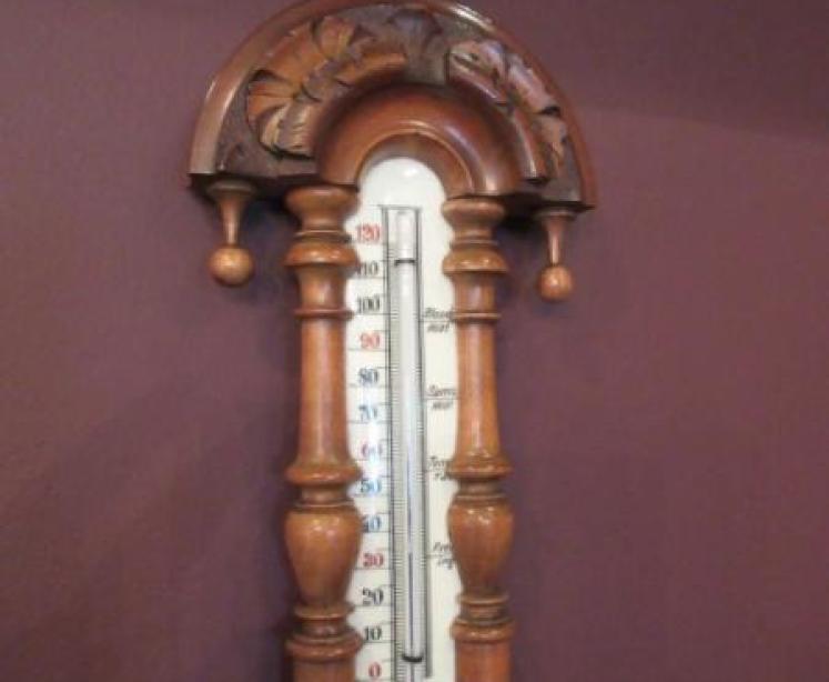 Antique Polished Walnut 'Pendant' Banjo Barometer - Image 2