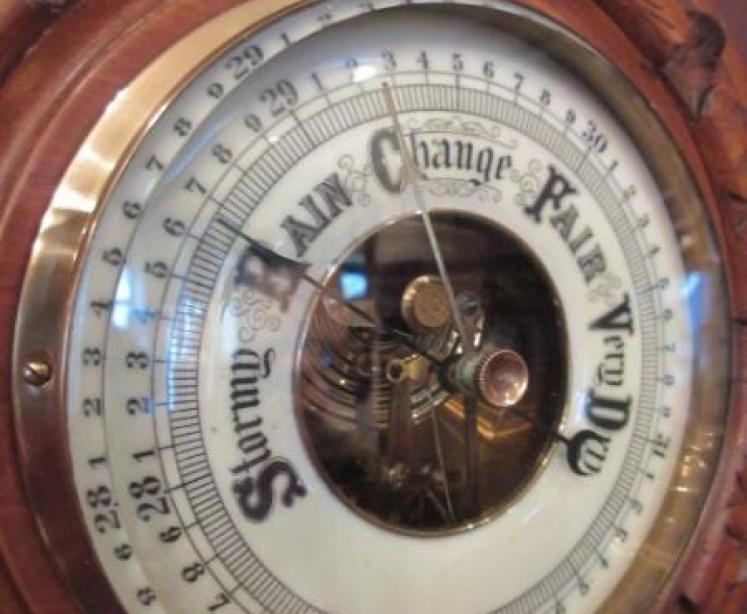 Antique Polished Walnut 'Pendant' Banjo Barometer - Image 3